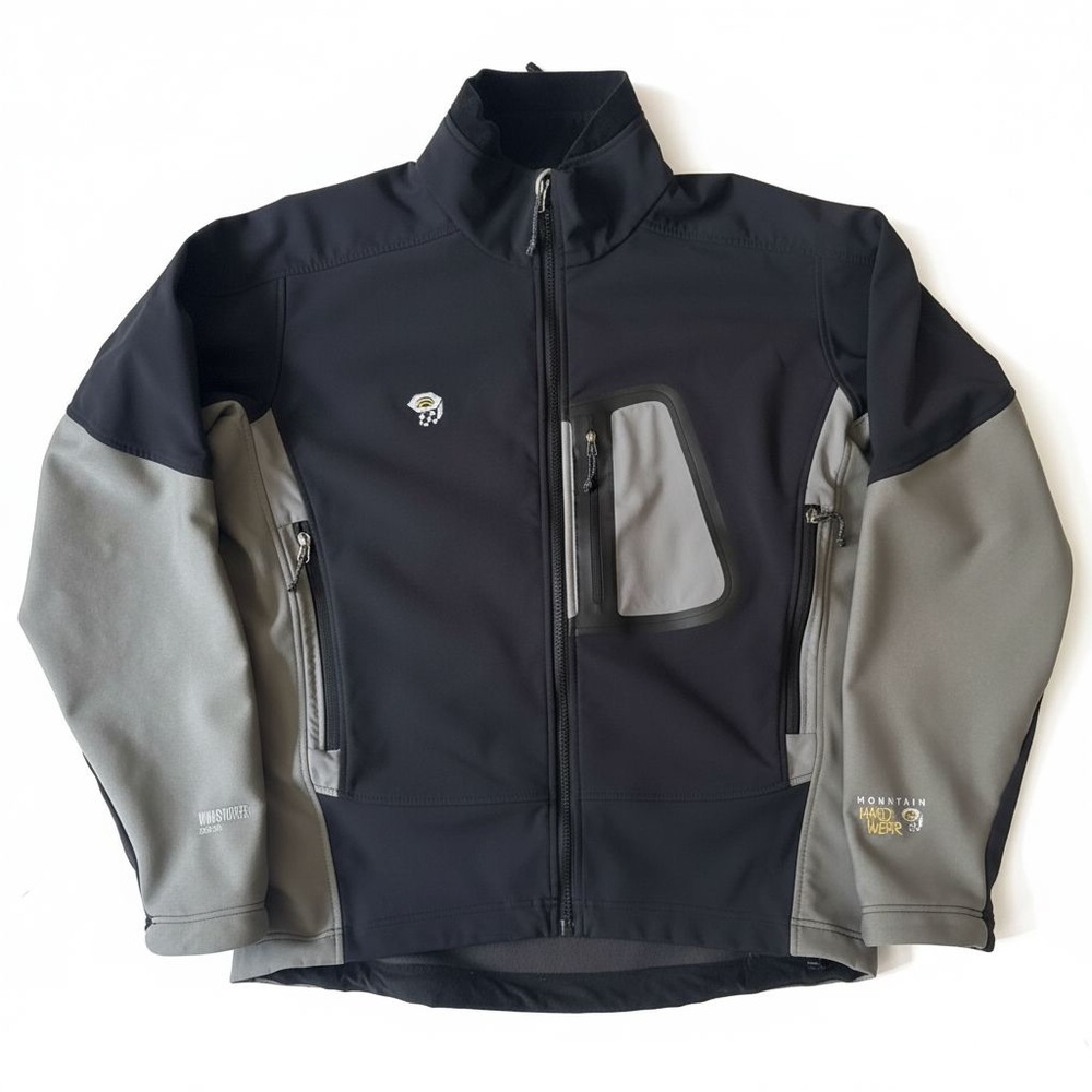Mountain Hardwear Windstopper Soft Shell Full Zip Jacket Men’s Large Coat Black